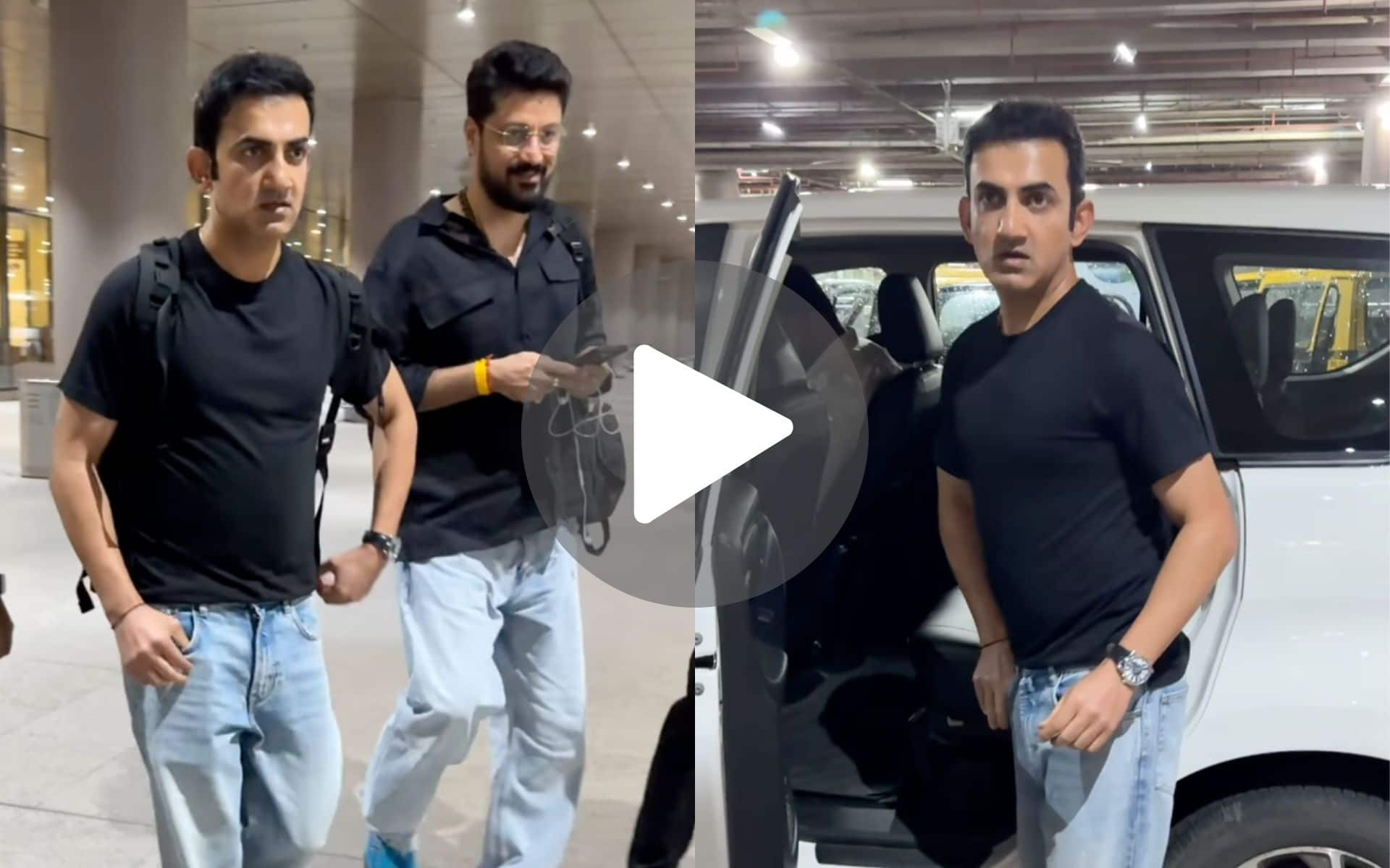 Gautam Gambhir Spotted At The Airport Ahead Of IND Vs BAN Tests - Watch Video